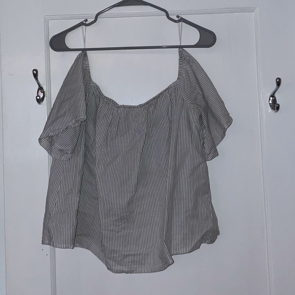 Express Blue/White Striped Top, Built In Bandeau